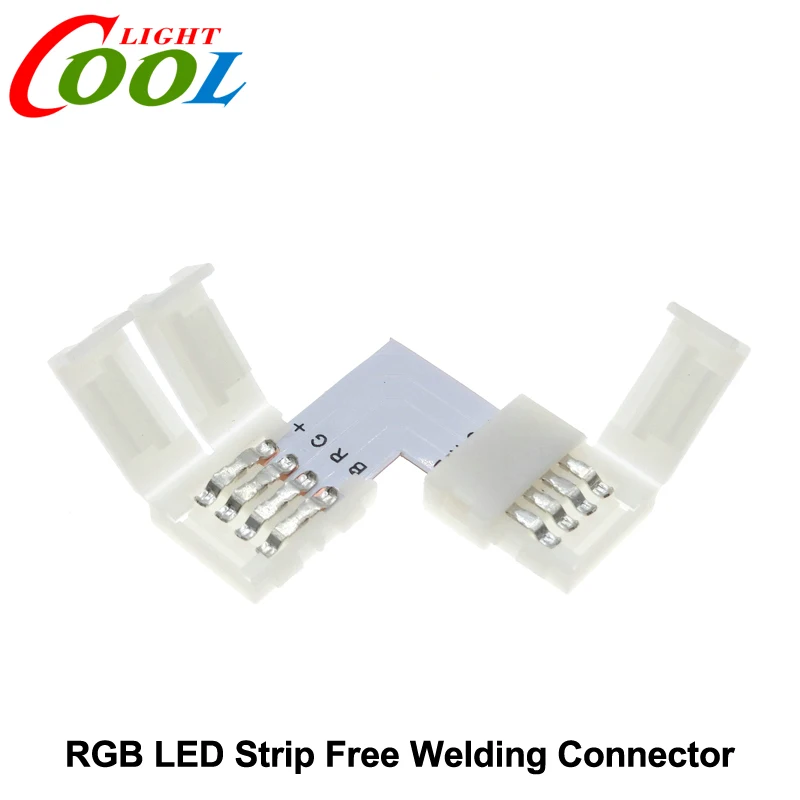 RGB LED Strip Connector 4pin 10mm L Shape T Shape X Shape Free Welding Connector 5pcs