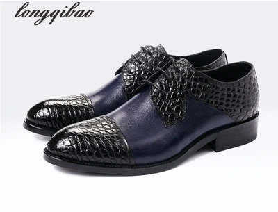 

High-quality brand new men's business casual shoes fashion crocodile pattern embossed leather shoes of England men's banquet