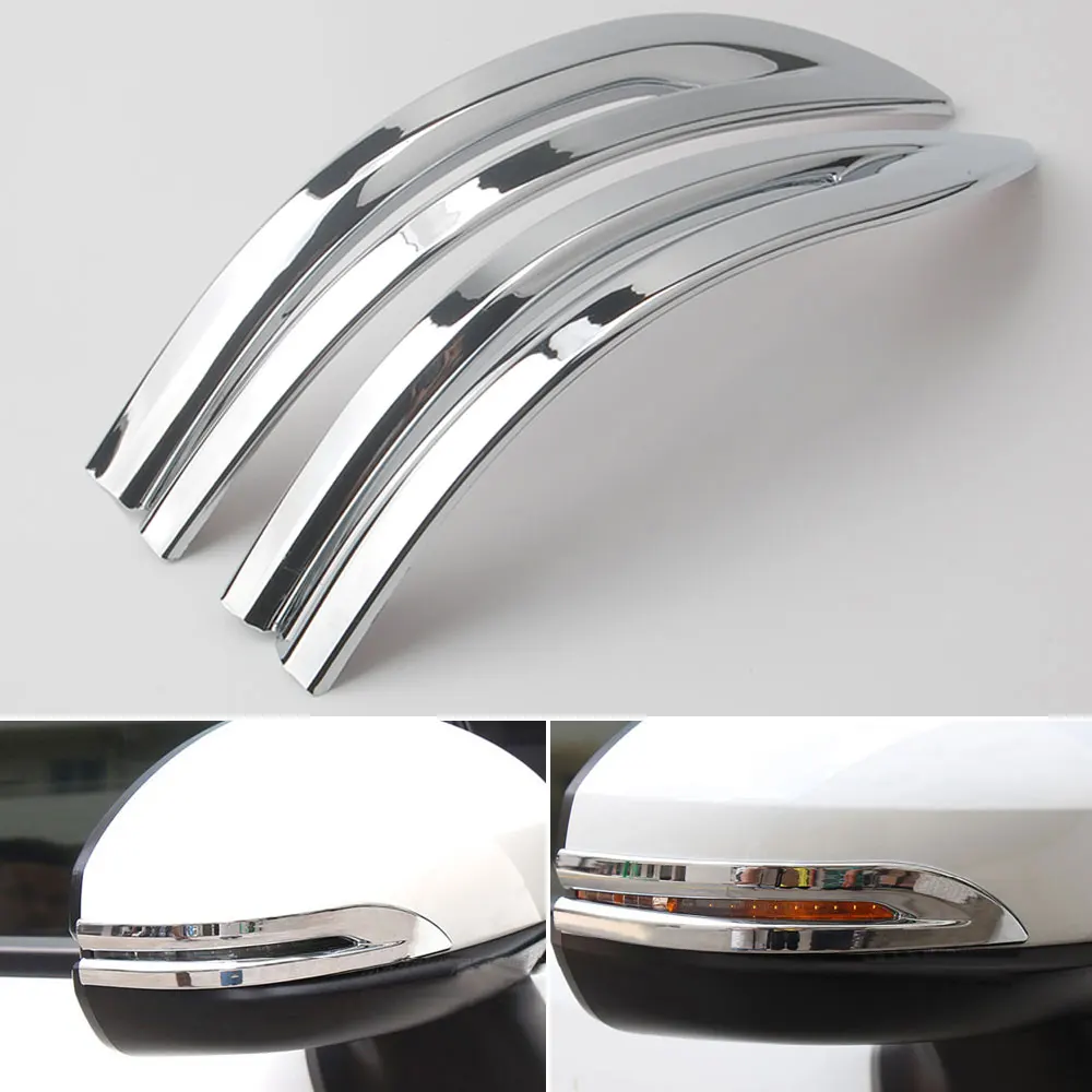Chrome-Rearview-Wing-Mirror-Mouldings-Strips-Covers-For-Honda-FIT-JAZZ-2014-2015