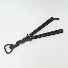 Логотип выгравированы Black Metal Сталь Практика Обучение бабочка Ножи открывалка для бутылок и Шестигранная гайка гаечный ключ Гаечные ключи многофункциональный инструмент