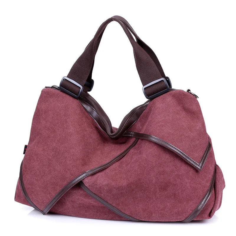 

2016 New Fashion High Quality Women Canvas Handbag Large Capacity Hobo Bag Stitching Shoulder Bag Shopping Messenger Bag