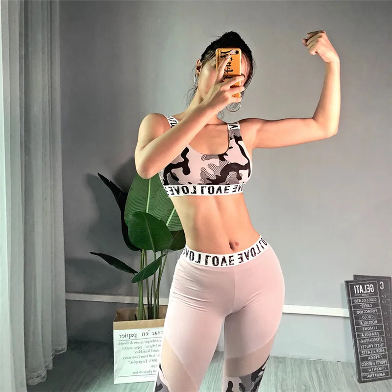 

2019 Women's Yoga Set Gym Fitness Clothing Yoga Bra Sportswear Women Workout Sport Clothes Athletic Running Suit Grenadine