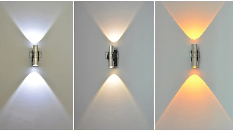 В помещении 2 Вт светодиодный настенный светильник, AC90-265V, акриловый материал абажура Алюминий бра, спальня, украшение, настенный светильник