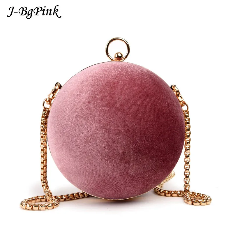 

2019 Women's Velvet Bag Evening Bag Bridal Wedding Round Ball Wrist Bag Clutch Purse Handbag Round Shape Original Designed