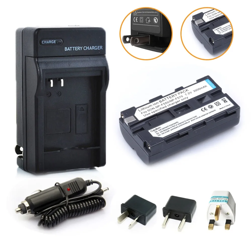 1pc NP F550 F550 NP F570 F530 NP F330 Camera Battery+1 Car Chargers Set ...
