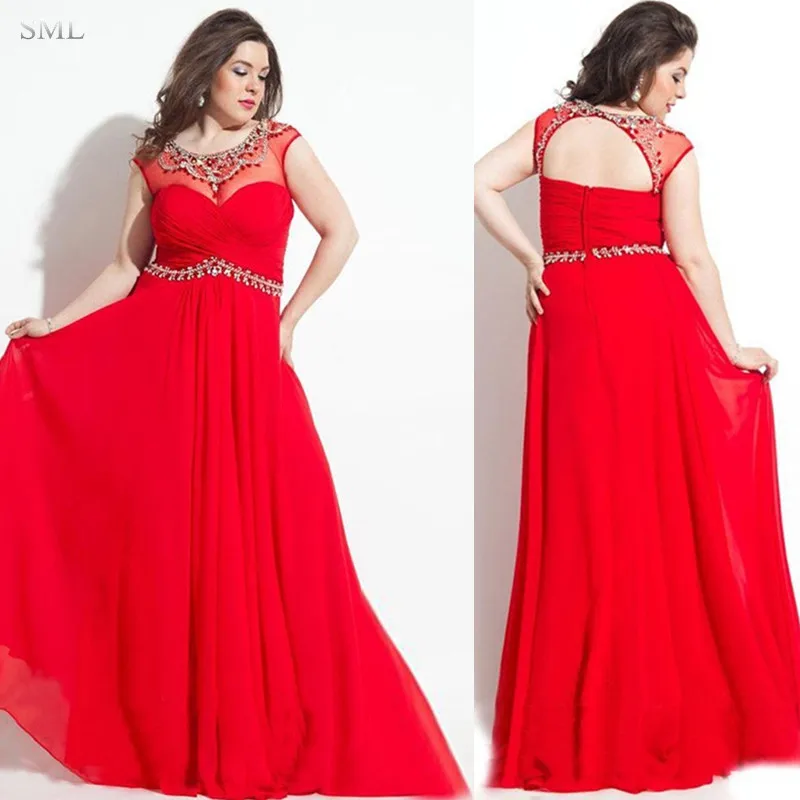 red plus size semi formal dresses