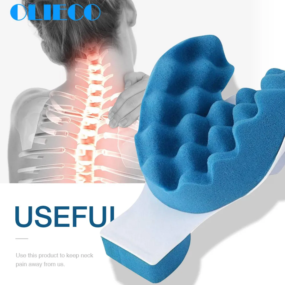 

Neck and shoulder relaxation pillow Travel Neck Pillow Theraputic Support Tension Reliever Loose Pain Massage Traction Pillow