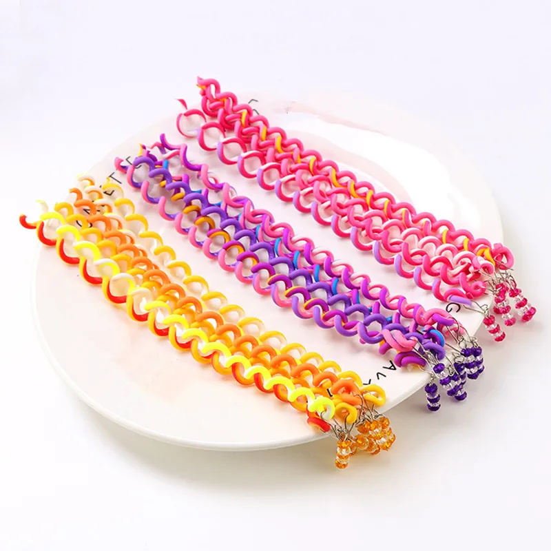 6pcs/lot Rainbow Color Cute Girl Curler Hair Braid hair styling tools hair roller Braid Maintenance The princess hair accessory