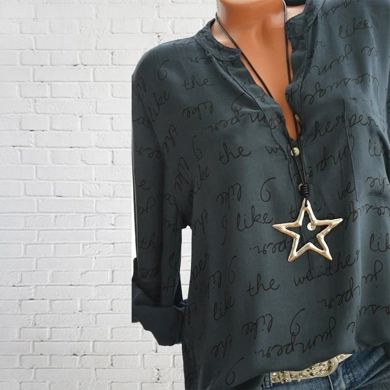 Women Fashion Letters Printed T Shrits V Neck Festivals Classics Elegance Love Button Long Sleeved Comfort Tops Blouse Women Fashion Letters Printed T Shrits V Neck Festivals Classics Elegance Love Button Long Sleeved Comfort Tops Blouse