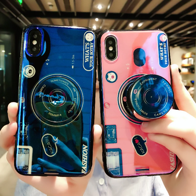 

luxury phone holder case for xiaomi CC9E A3 play max2 3 mix 2s mi 6 8 9 se pro lite pocophone f1 camera stand tpu silicone cover
