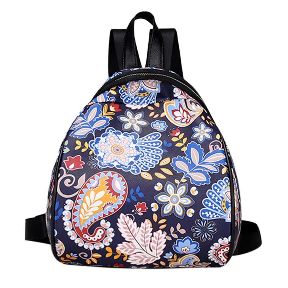 

Fashion Women PU Leather Cartoon Leaves Printed Backpack Female Casual Mini Travel Rucksack Bag Small School Bag for Girls