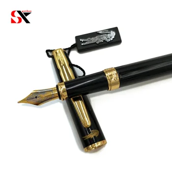

Yushun sBlack and golden clip Luxury Fountain Pen ink pen with Original Gift Box Office Stationery for boss friend Gift