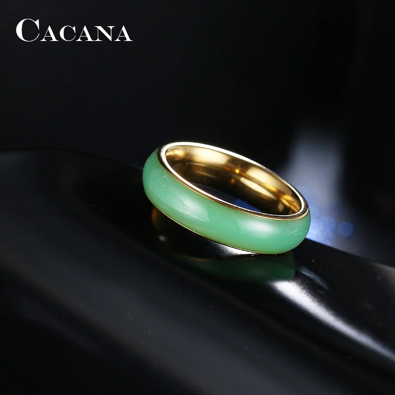 Кольца CACANA из нержавеющей стали для женщин Яркие керамические модные украшения
