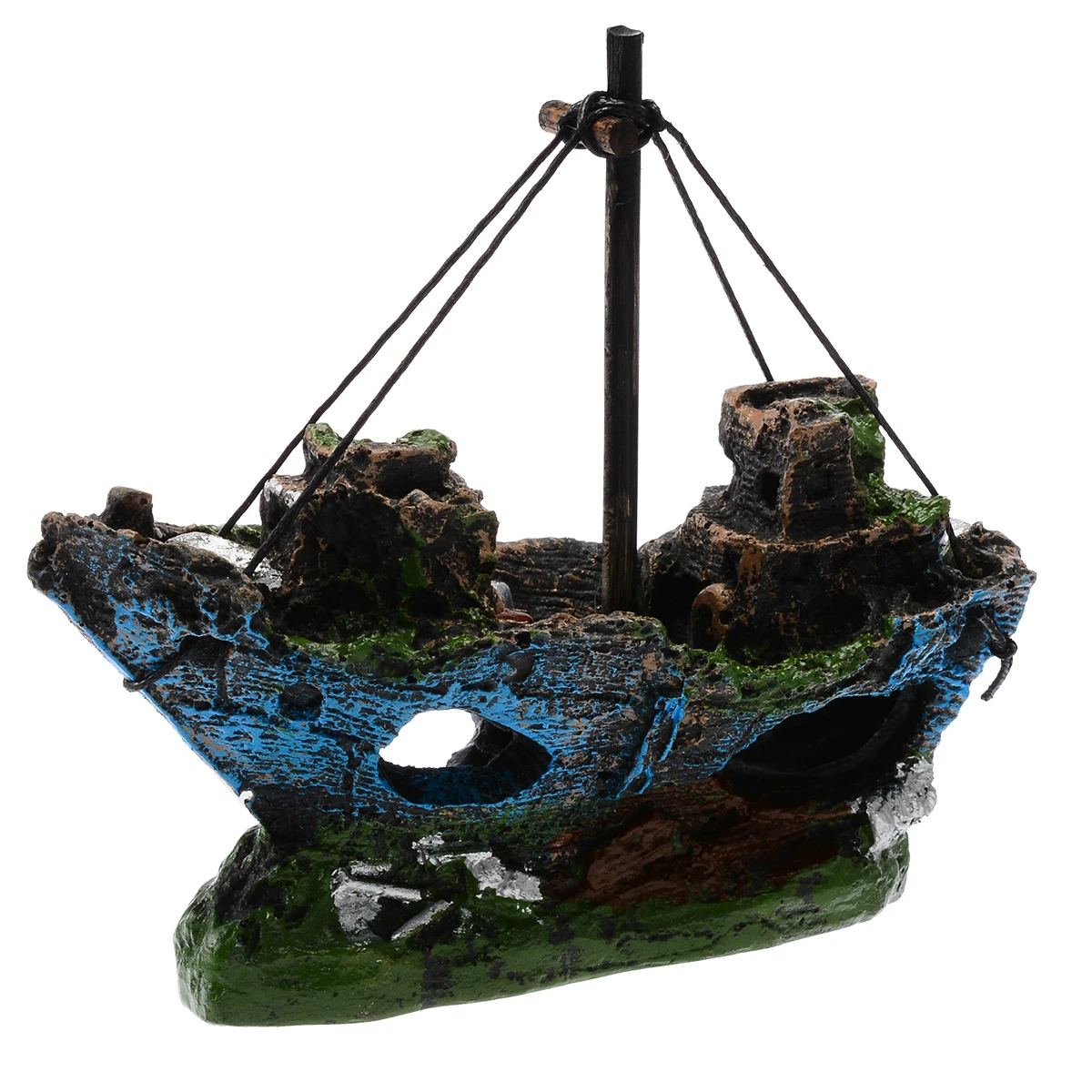 Fish Tank Resin Pirate Ship Aquarium Pirate Boat Ornaments for Home Garden  Decoration