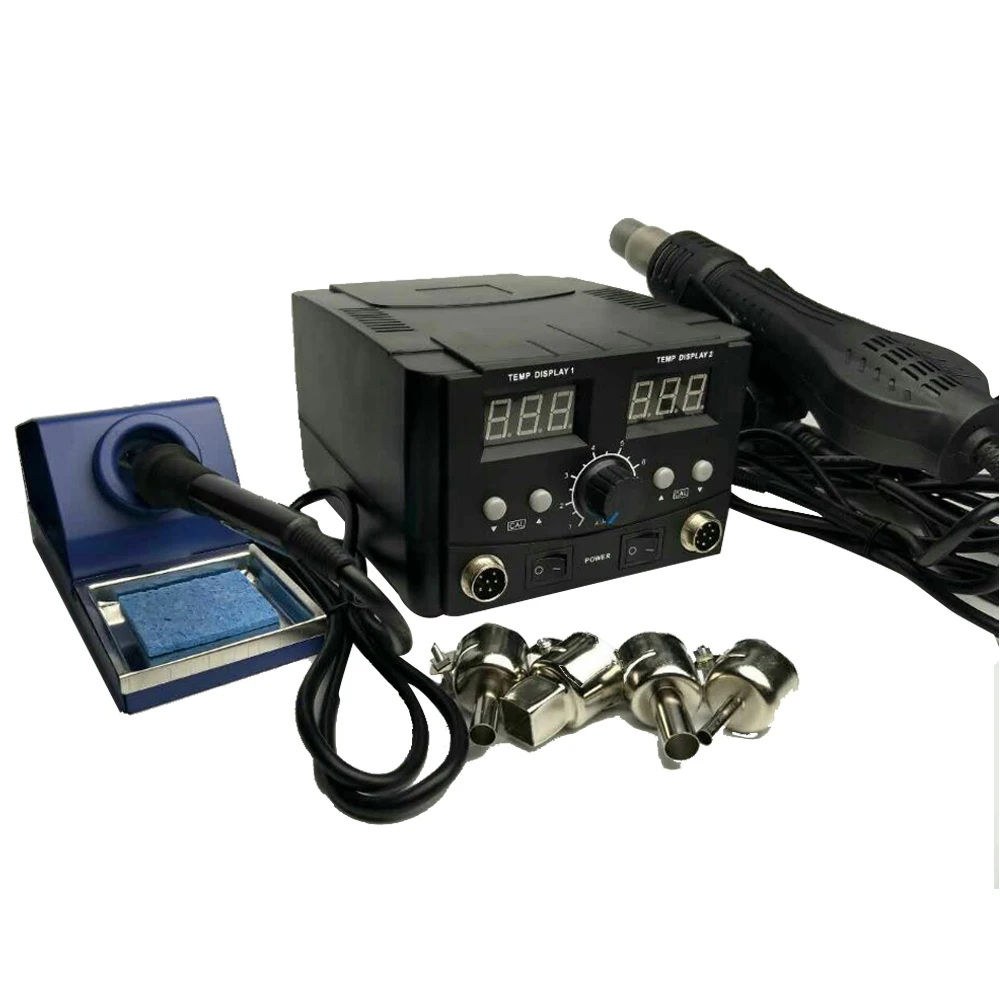 

2in1 Soldering Iron Solder Rework Station Hot Air Gun Digital SMD Desoldering