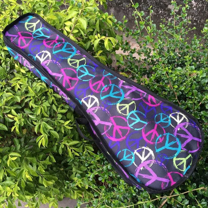 Good quality waterproof 21 23 24 26 28 soprano ukulele case guitar bag gig cover tenor lanikai concert color backpack