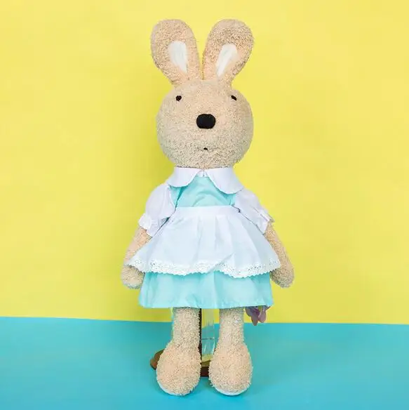 Plush Toy Baby Bunny Sleep Comfortable Children Kids Birthday Pretty Gift Soft Rabbit Doll Cloth Bed Calm Smooth Wedding Doll - Color: brown