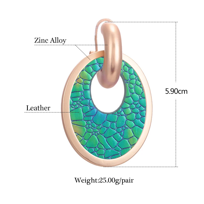 Sehuoran Earrings 2018 Aretes Pendientes Leather Oval Drop earrings Match Mat Sliver&Gold Big Earrings Fashion Jewelry Earring (16)