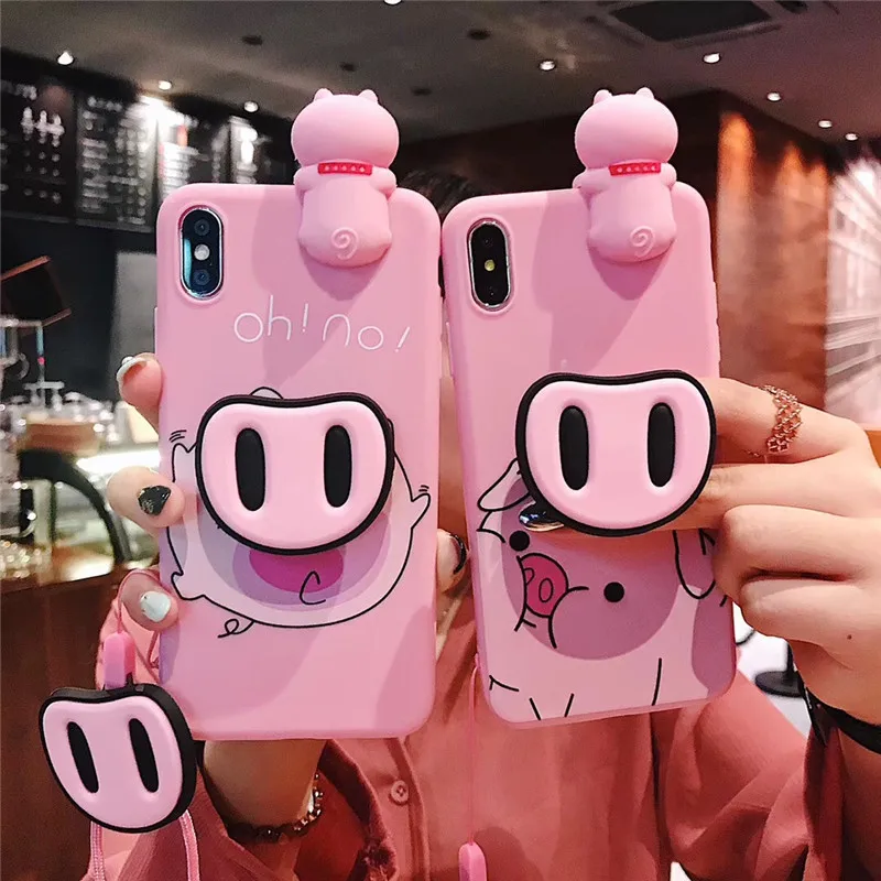 

Funny Cartoon Pig Phone Case For iphone X XS Max XR Case For iphone 6 6S 7 8 plus Back Cover Cute Nose Pattern Soft Cases Capa