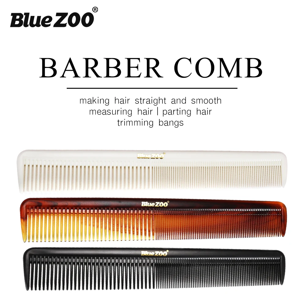 

Blue ZOO Professional Hand Textured Hair Comb Vintage Oil Combs Hair Brush Hair Styling Tool PS Material Combs for Barber Home
