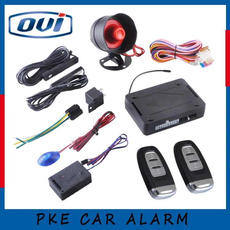 Car alarm system PKE on/off by remote control, passive keyless entry