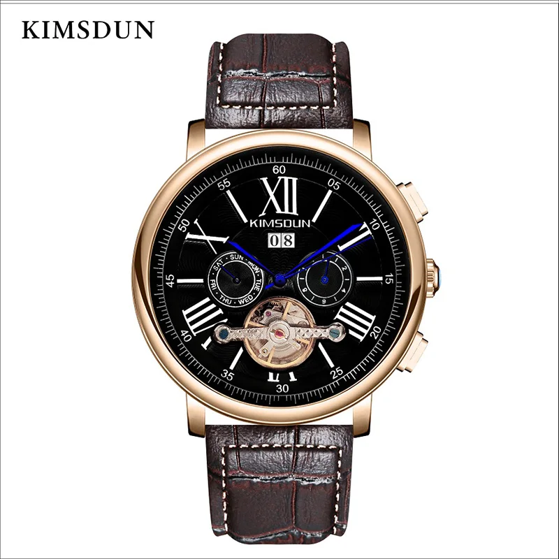 

KIMSDUN Automatic Mechanical Watch Men Luxury Brand Tourbillon Business Waterproof Watch Men Fashion Wristwatch New Arrival 2019