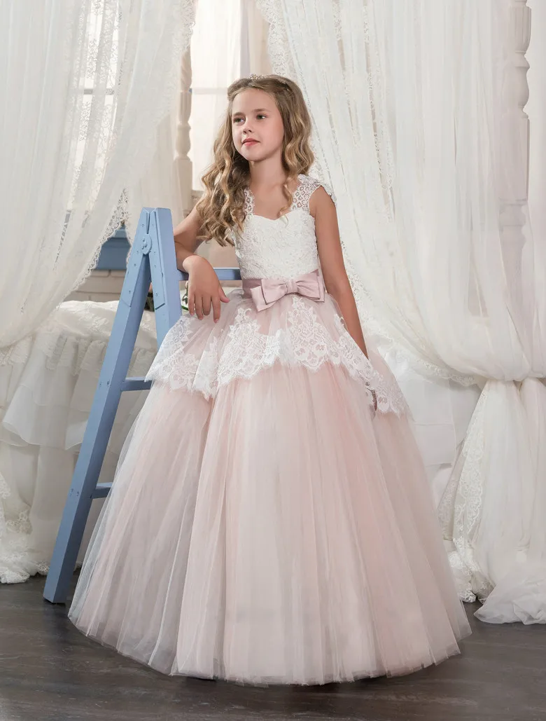 SexeMara/платье с цветочным узором для девочек для свадьбы длинные Стиль для девочек-подростков вечернее платье с бантом платье для первого