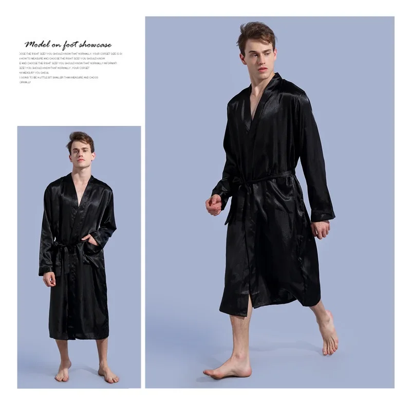 black silklike robe long sleeve (2)