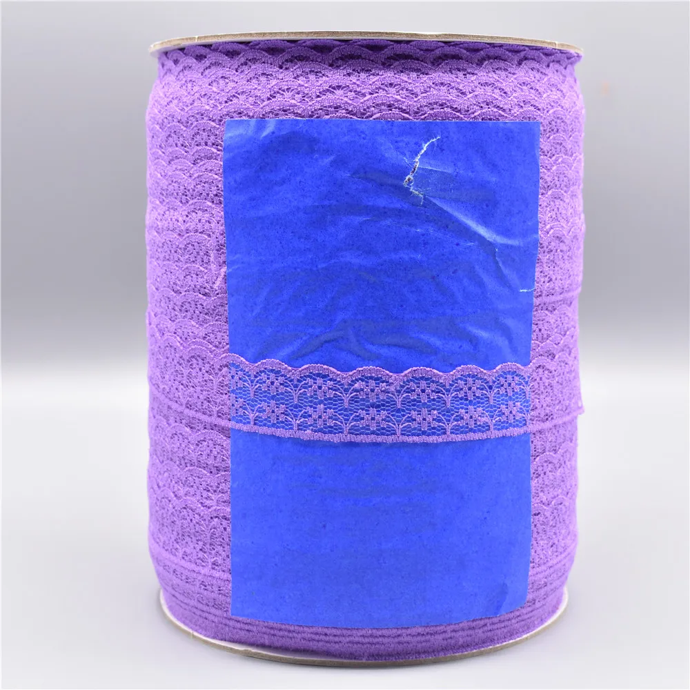 600 ярдов/рулон белой кружевной ленты ширина/22 мм кружевная отделка ткань вышитое шитье украшение африканская кружевная ткань аппликация - Цвет: Purple