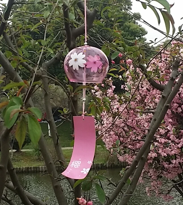 Handmade handpainting JAPANESE style hanging decoration Dia 8cm glass