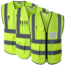 Светоотражающий жилет безопасности с карманами рабочая одежда Hi vis куртка
