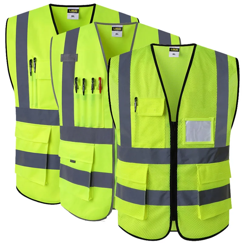 Светоотражающий защитный жилет с карманами рабочая одежда куртка Hi vis|Защитный