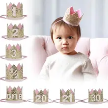 1pc cute new Hairband Children Birthday Gift Felt Glitter Crown Headbands Princess Hair Accessories Band birthday hat h3
