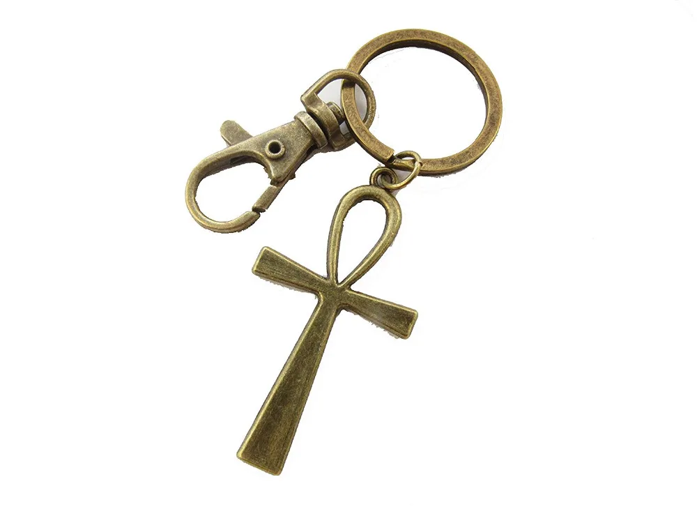 2pcs Ancient Bronze Ankh keychain, Crux keychain, Egyptian keychain
