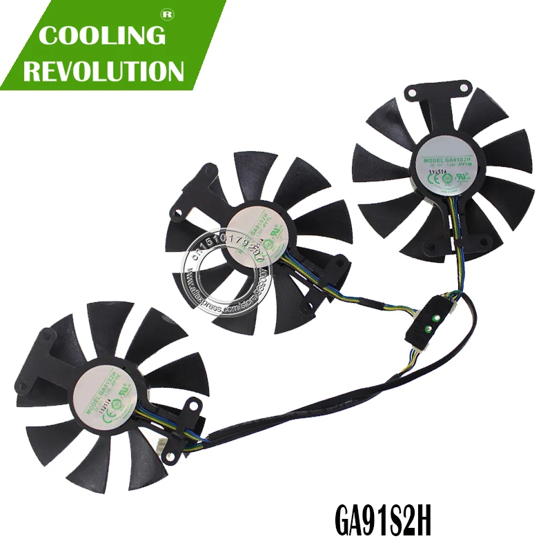 3 шт./компл. GA91S2H DC 12 V 0.35A Вентилятор Охлаждения видеокарты для ZOTAC GTX980Ti AMP 980Ti/TITANX ARCTICSTORM