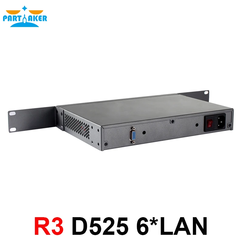 Partaker R3 6 LAN vpn-маршрутизатор с 6*82583 в Gigabyte LAN Intel D525 1,8 ГГц 2 Гб ram 32 Гб SSD