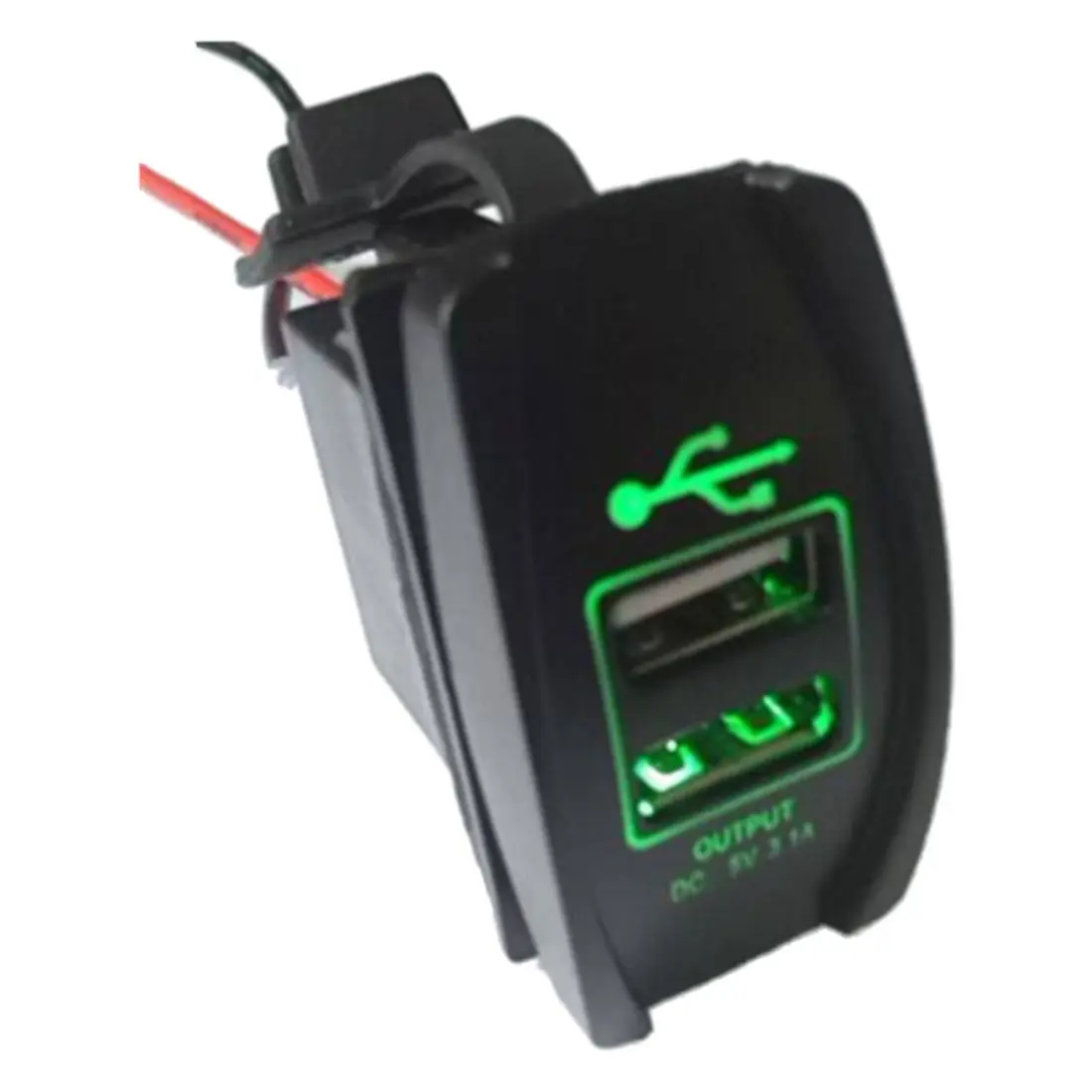 12V 24V Авто Лодка Аксессуар светодиодный двойной USB зарядное устройство-розетка зеленый