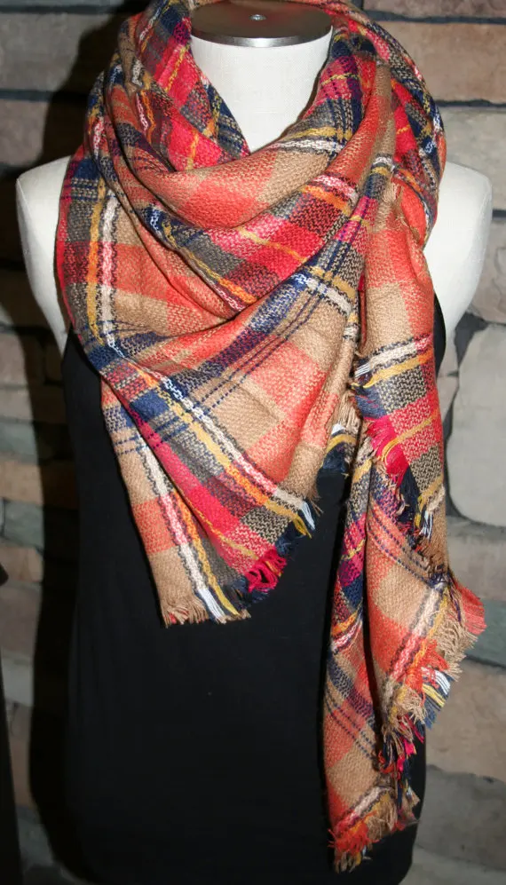 plaid tartan blanket scarf fall orange plaid scarf christmas gift scarves za style plaid 2014 bloggers favorite in scarves from womens clothing - Christmas Plaid Scarf plaid tartan blanket scarf fall orange plaid scarf christmas gift scarves za style plaid 2014 bloggers favorite in scarves from womens clothing - Christmas Plaid Scarf