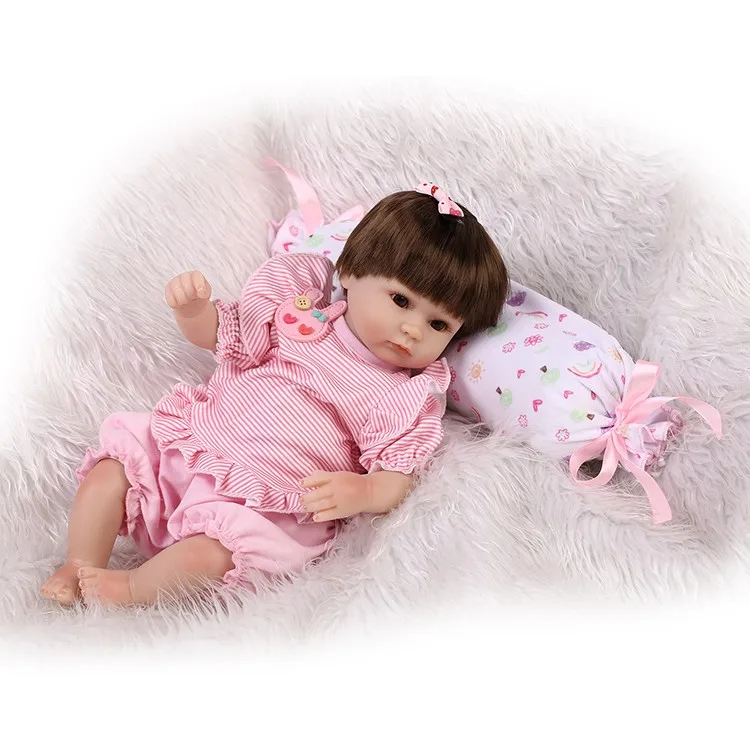 

NPKCOLLECTION Reborn Baby Doll Realistic Soft silicone Reborn Babies Girl 18 Inch Adorable Bebe Kids Brinquedos boneca Toy
