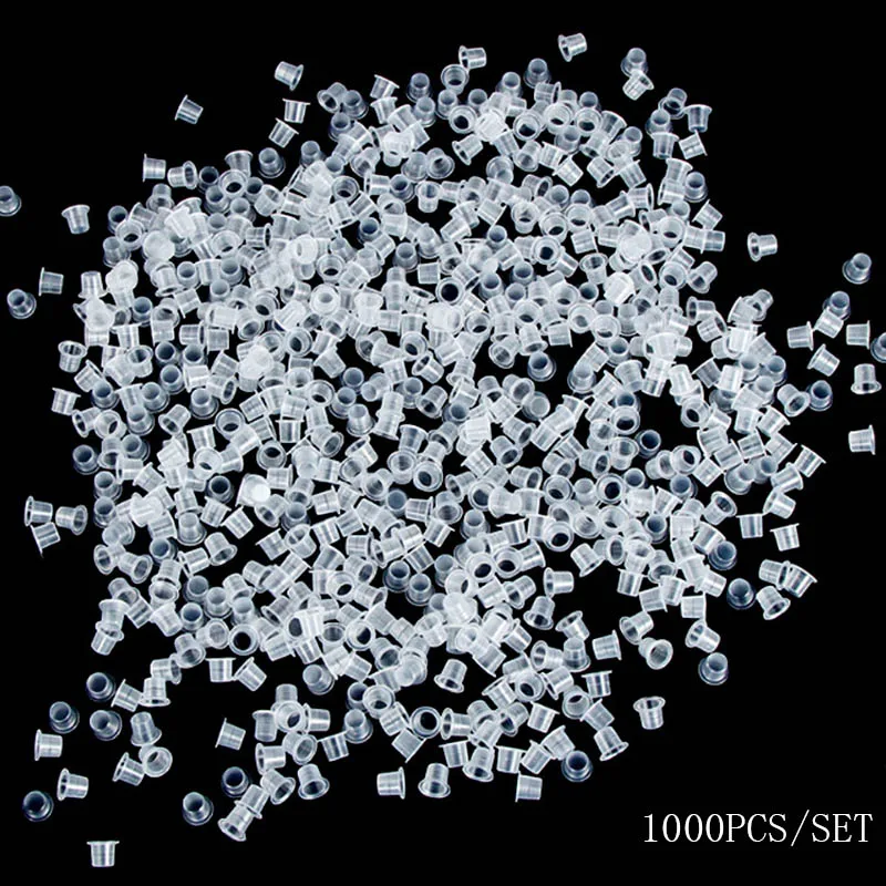 

1000pcs/set Plastic Disposable Microblading Tattoo Ink Cups Permanent Makeup Pigment Clear Holder Container Cap Tattoo Accessory