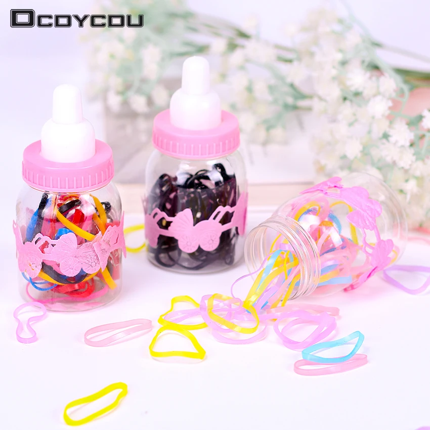 

Korean Bottled Candy Color Headwear Hair Ring Ropes Ponytail Holder Disposable Elastic Hair Bands for Girls Hair Accessories