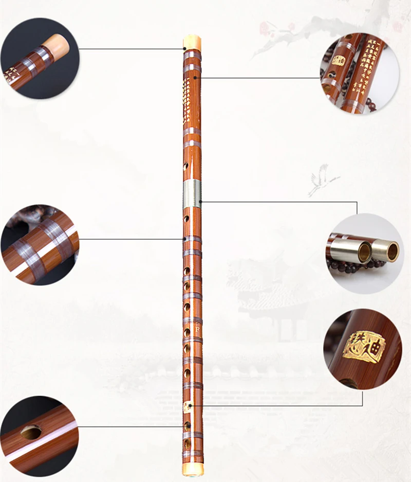 Китайский бамбуковый флейта музыкальный инструмент CDEFG ключ поперечный dizi Профессиональный flauta binodal двойной разъем fluta