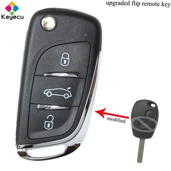 

KEYECU Upgraded Folding Remote Car Key - 2 Buttons & 433MHz & PCF7946 Chip & VA2 Blade- FOB for Renault Clio Kangoo Master Modus