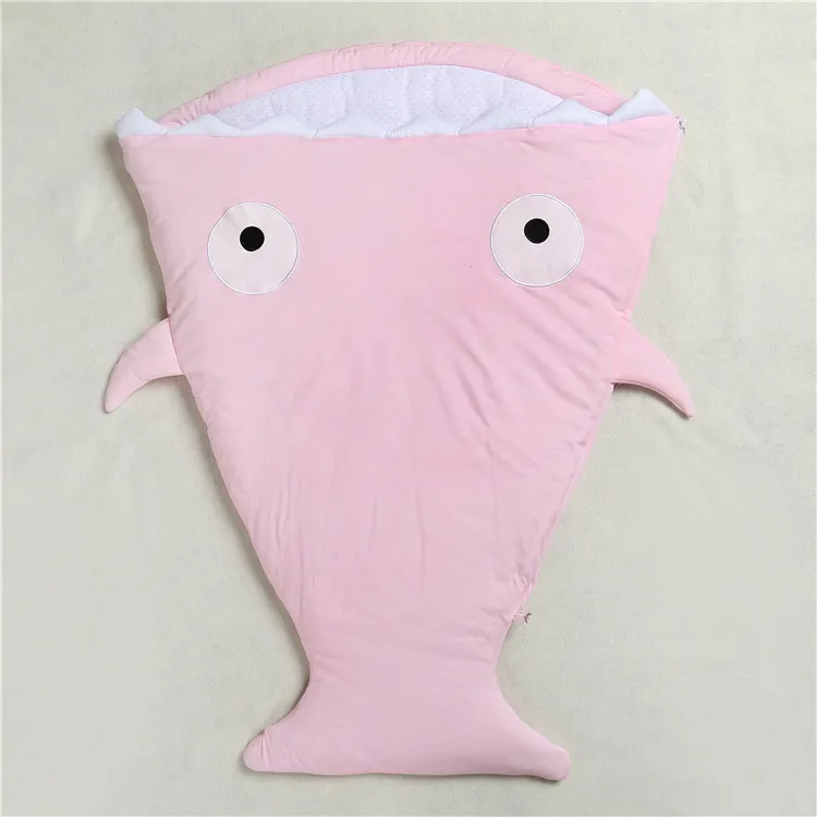 Милый Акула детский спальный мешок Теплый Пеленальный антифриз Колыбель кровати Чехлы мультфильм рисунок мешок детское одеяло - Цвет: pink