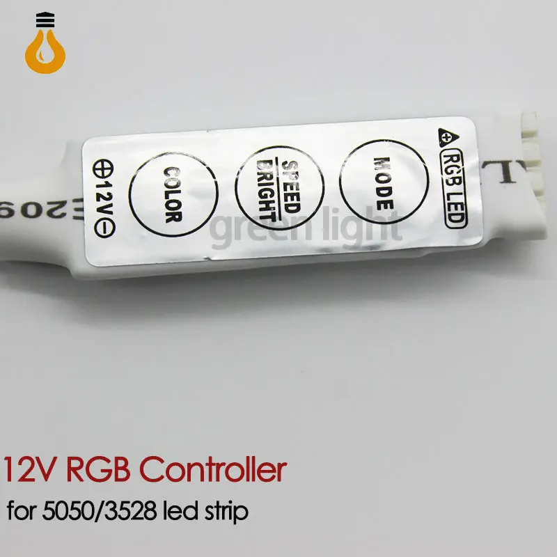 10 шт. мини RGB контроллер Диммер 12 В 6A 3 клавиши для 5050 3528 светодиодные ленты rgb 19
