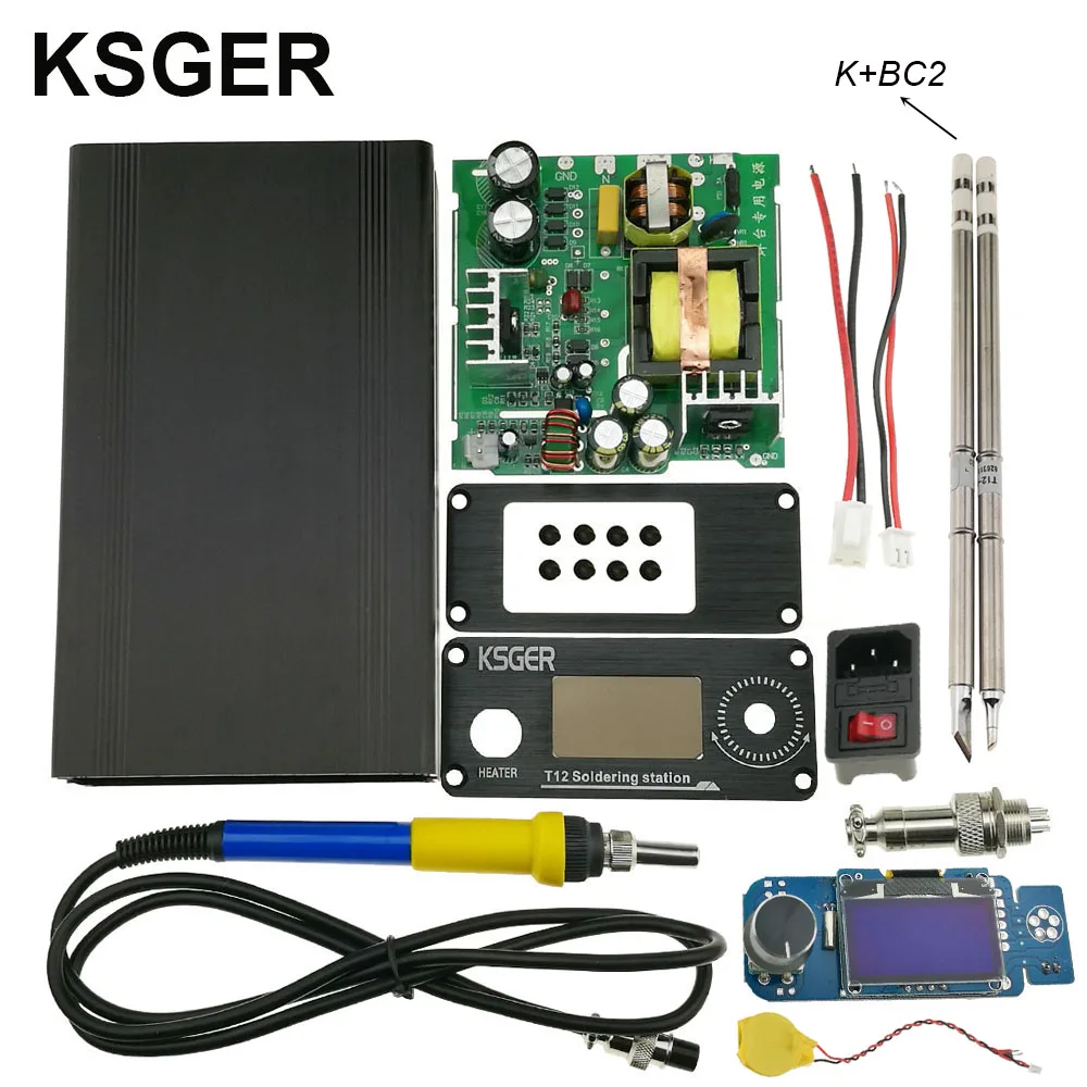 KSGER сплав 9501 паяльная ручка V2.1S T12 STM32 OLED цифровой контроллер температуры с насосом JBC Электрические паяльники - Цвет: SET 2