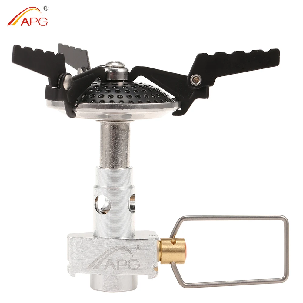 

APG STO0047 Portable Folding Mini Camping Stove Outdoor cookware 70g 2300W Pocket Picnic Cooking Gas Burners for Camping Hiking
