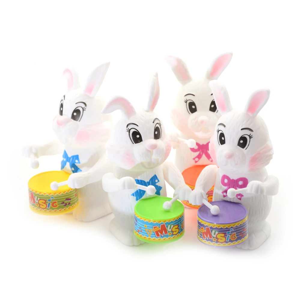 

1pc Kid Girls Rabbit Drumming Toy Clockwork Wind-Up Developmental Gift Cartoon Rabbit