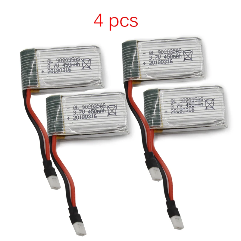 

4PCS 3.7V 450mAh Lipo Battery For XXD158 Quadrocopter Drone Spare Parts Li-ion battery Accessories