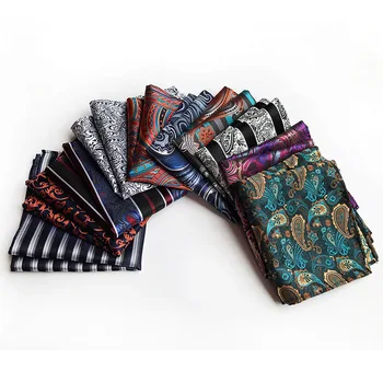 

Unique Design Business Men's Quality Handkerchief Pocket Towel 2020 Explosion Polyester Fashion Paisley Big Flower Pocket Towel